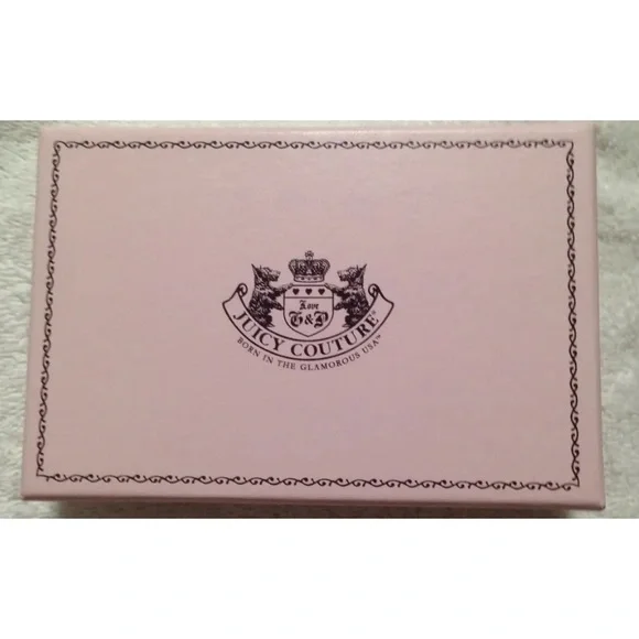 Rare Retro Juicy Couture Pam & Gela Gold Leather Credit Card/Gift Card Wallet